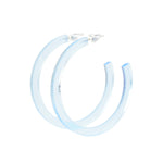 large carolina blue hoop earrings - lightweight big hoops