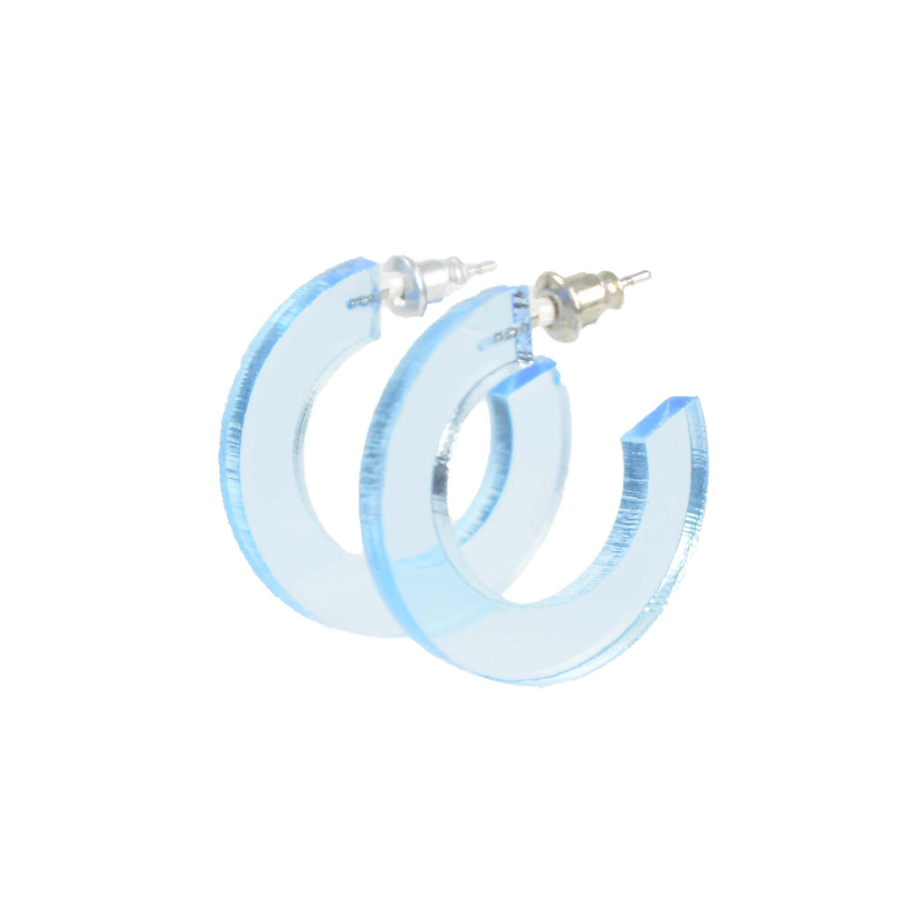 unc blue hoop earrings - small light blue earrings
