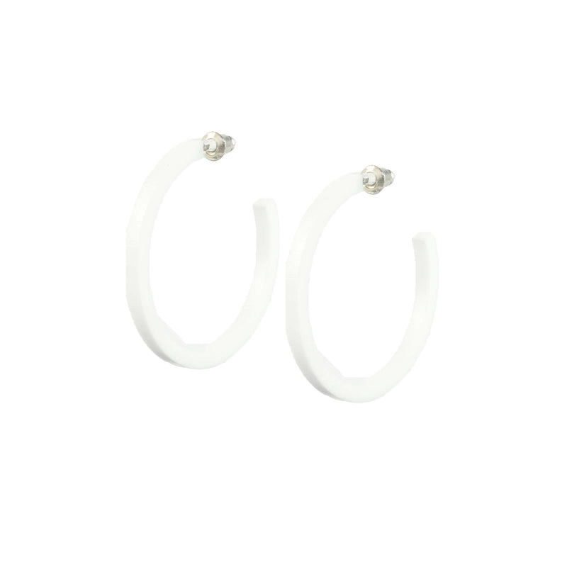 ultra lightweight hoop earrings - mod white hoops
