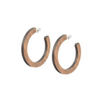 lightweight wood hoops - handmade earrings 